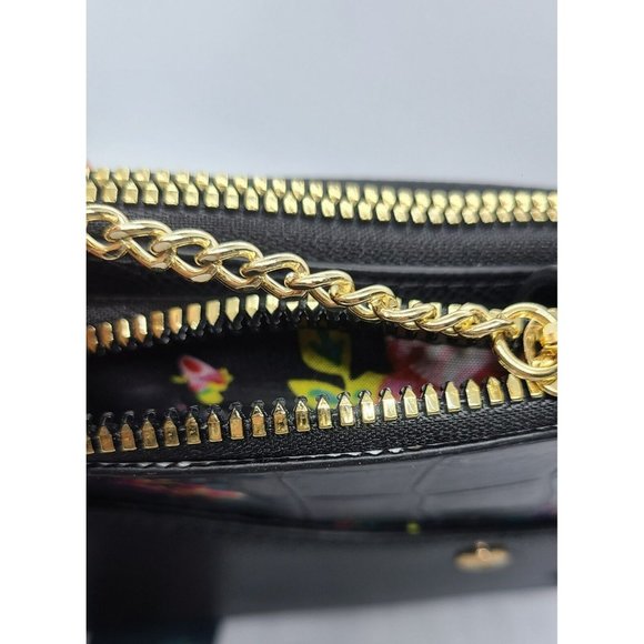 Betsey Johnson Black Birds Of Paradise Crossbody Purse With Pullout Pouch NEW - Picture 5 of 9